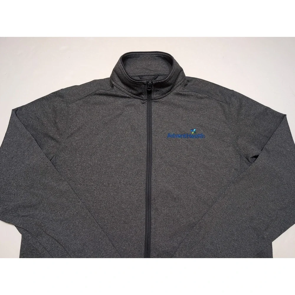 SPORT-TEK AdventHealth Full Zip Performance Jacket Stretch Gray Men's Large L